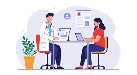 Doctor consulting with patient in a modern office setting