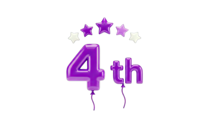 4th Anniversary Celebration with Stars and Balloons