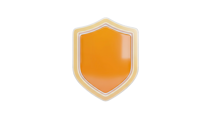 Orange Shield Icon on White Background