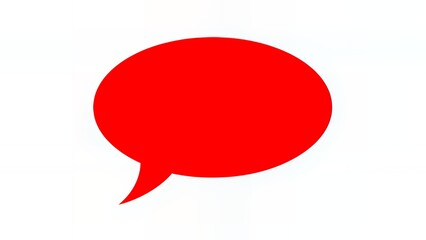 真っ赤な楕円形の吹き出しイラスト 鮮やかな赤色スピーチバブル