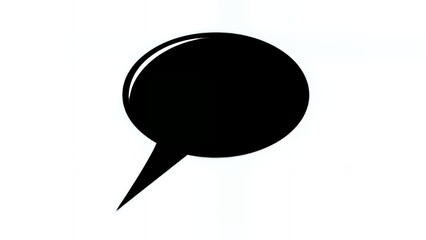 ツヤ感のある黒いスピーチバブル モノトーンのメッセージアイコン