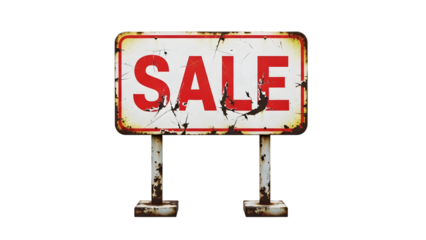 Rustic sale sign isolated on transparent background