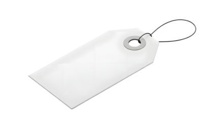 Blank price tag isolated on transparent background