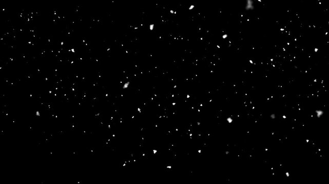 Falling snow seamless loop, snowflakes falling across, snowing overlay chroma key, real snow fall, flakes to down, snowfall overlay black screen, snow winter holiday background	