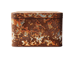 錆びた金属箱、古い外観、使い古された質感