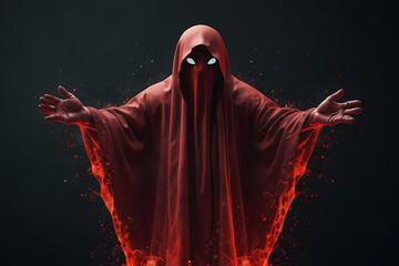 Red ghost splash with glowing edges for halloween