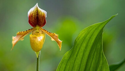 Vibrant orchid, yellow, red, green leaves