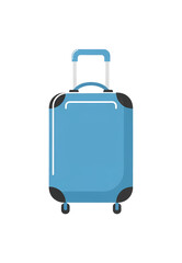 明るい青い旅行用スーツケースのイラスト画像