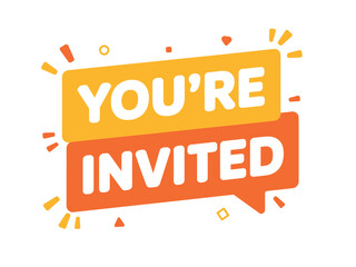 Colorful You're Invited Party Notification