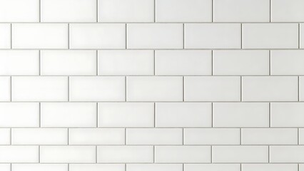 Fototapeta premium Clean White Subway Tile Wall Texture Background.