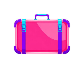 ピンク色の旅行用スーツケースが鮮やかに輝く