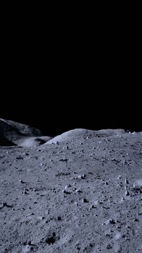 Panorama of a picture of the moon landing spot. Vertical video. Elements of this image furnished by NASA