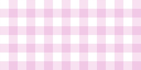Seamless light pink gingham pattern. Classic pastel checkered background for soft aesthetic, nursery wallpaper, textile design, and scrapbooking. Minimalist geometric plaid illustration.
