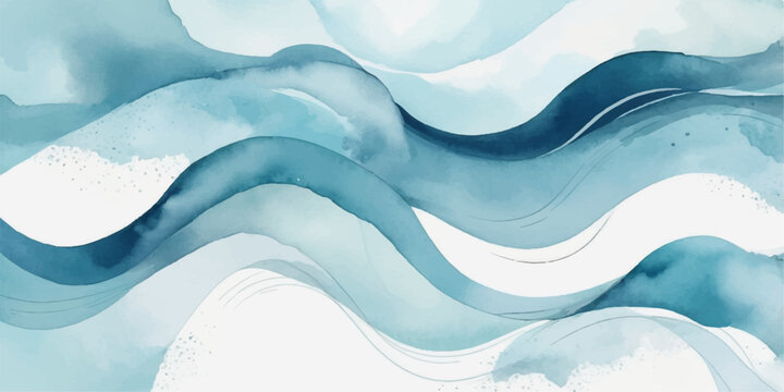 Abstract blue background with dynamic water wave vector design and flowing liquid silk pattern