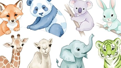 Naklejka premium Ilustración acuarela para niños