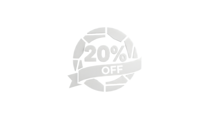 Discount label with 20 percent off on black background