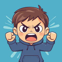 Obraz premium Angry person expressing frustration , vector style simple color