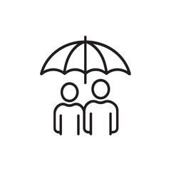 man with umbrella icon