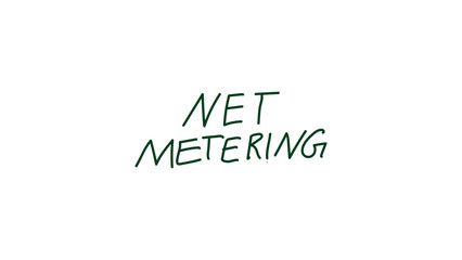 net metering hand written text vector on transparent background 
