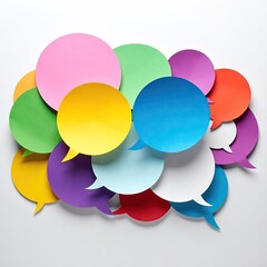 Colorful speech bubbles clustered together (2)