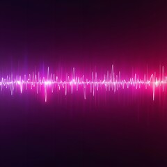 Vibrant pink and purple sound wave graphic with neon effect on dark background, representing music, audio, or digital technology concept