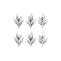 Heliconia icon line art exotic plant nature illustration