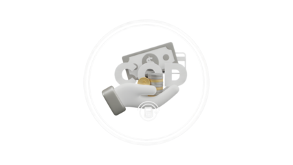 Business finance concept with hand holding money and calculator