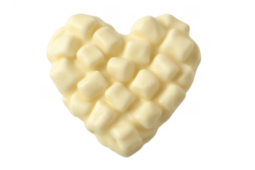 Heart shaped white chocolate and marshmallow dessert