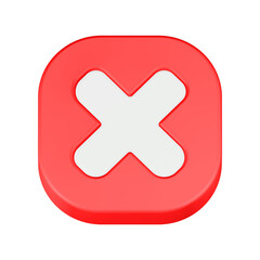 Fototapeta premium cross sign 3d rendering icon red button