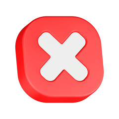 Fototapeta premium cross sign 3d rendering icon red button