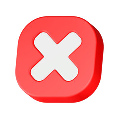 Obraz premium cross sign 3d rendering icon red button