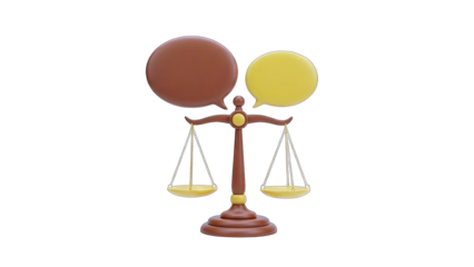 Scales of Justice Balancing Speech Bubbles Concept