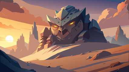 Desert fortress at sunset © P