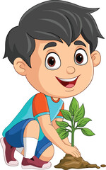 little boy with a flower