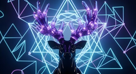 Abstract futuristic neural network animation with glowing connections and nodes