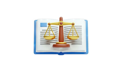Law Scales on Book: Justice & Legal Concept