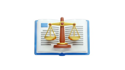 Law Scales on Book: Justice & Legal Concept