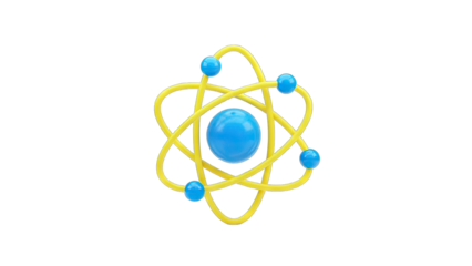 3D Render of an Atom on White Background