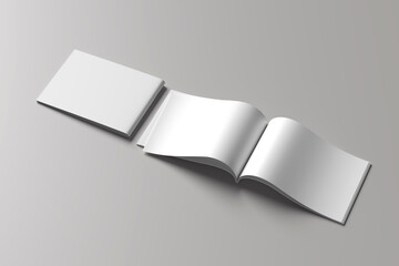 A mock-up illustration showing the inner pages of book with cover, leaflet, catalogs, note, brochure, flyer, booklet, etc. spread out front