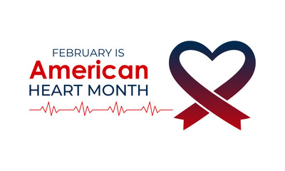 Vector design template for American Heart Month posters, banners, and cards. American heart month is observed every year in February. Vector illustration.