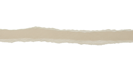 Horizontal light brown torn paper strip isolated on a white background