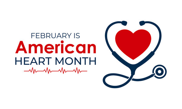 Vector design template for American Heart Month posters, banners, and cards. American heart month is observed every year in February. Vector illustration.