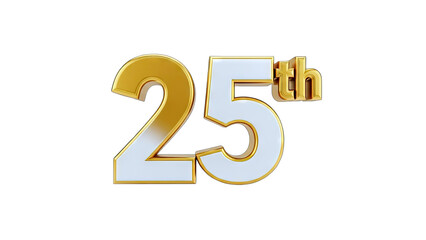 25th Anniversary Celebration Number on White Background