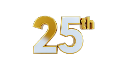 25th Anniversary Celebration Number on White Background
