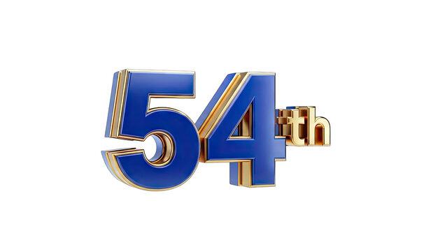 54th Anniversary Celebration - Blue and Gold Number on White