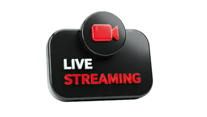 Live Streaming Icon on Black Background