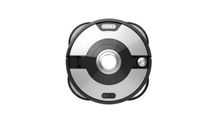 Modern robotic vacuum cleaner design for efficient home cleaning.