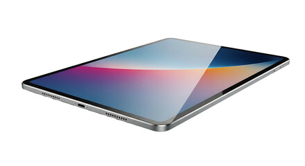 Modern tablet device with a vibrant display and sleek design.