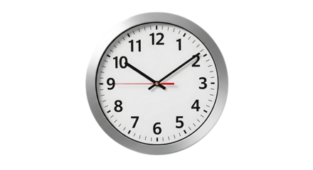 Modern Wall Clock Showing Time.