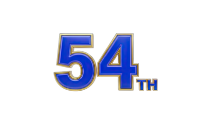 54th Anniversary Celebration Number in Blue and Gold